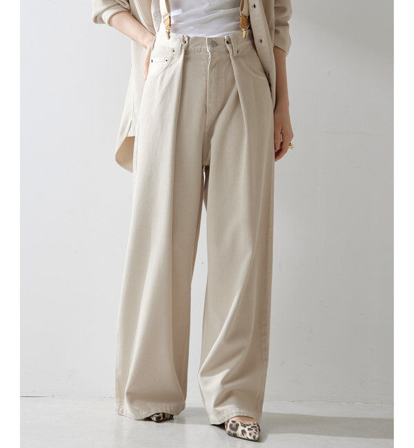  「デニムタックパンツ」|デニム|ベージュ