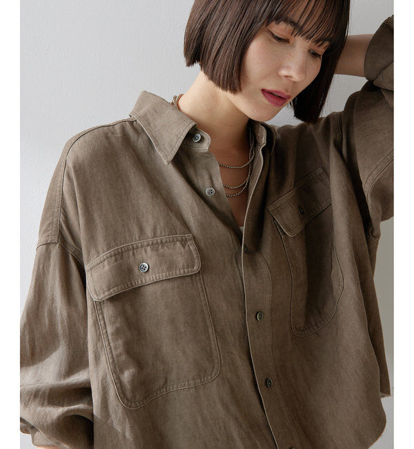  「ツイル顔料染めスクエアシャツ」|シャツ・ブラウス|