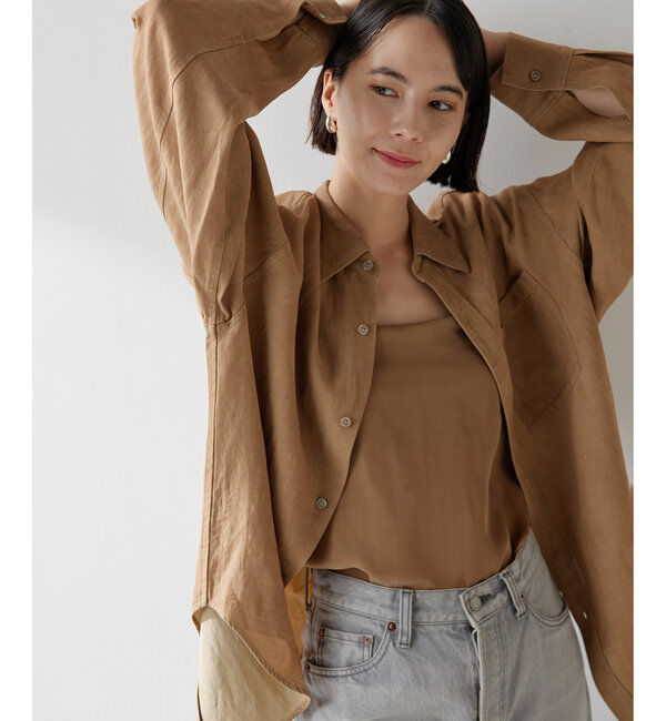  「ツイル顔料染めオーバーシャツ」|シャツ・ブラウス|キャメル