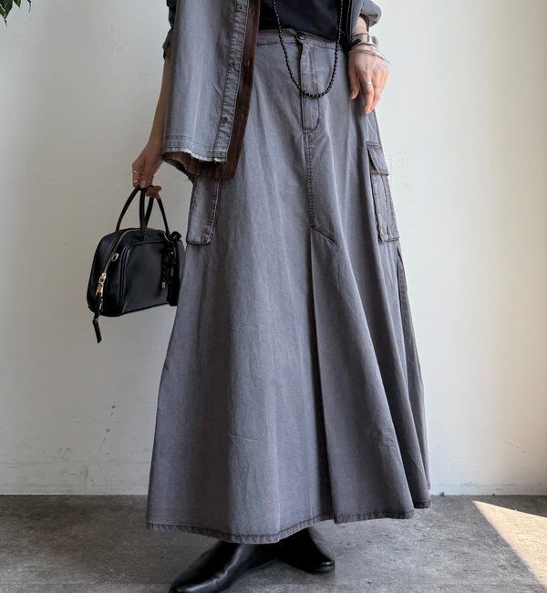  「綿リヨセルピグメント加工カーゴスカート」|スカート|