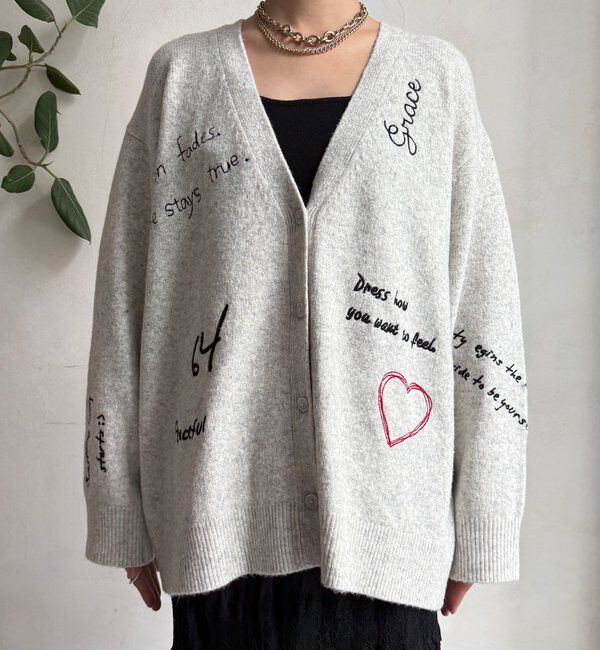  「【WEB限定】 刺繍ニットカーディガン」|カーディガン|