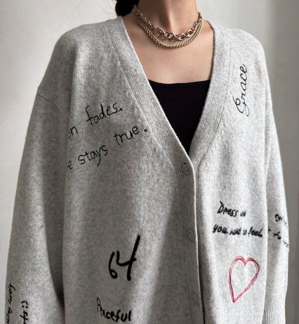  「【WEB限定】 刺繍ニットカーディガン」|カーディガン|