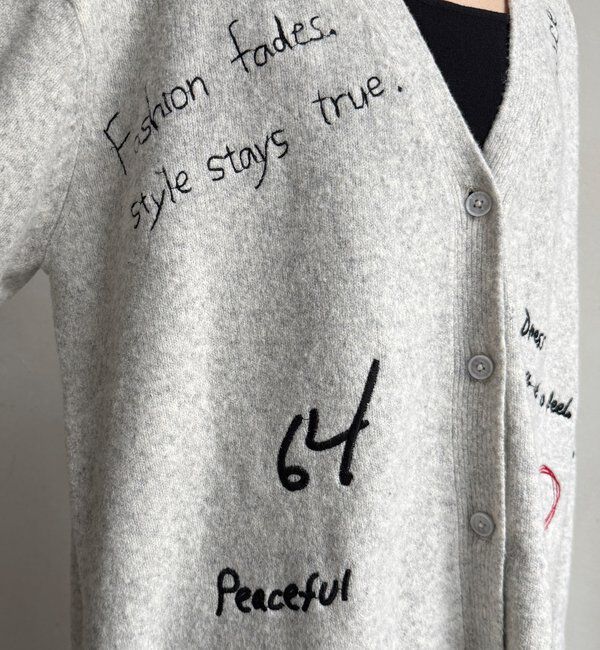  「【WEB限定】 刺繍ニットカーディガン」|カーディガン|