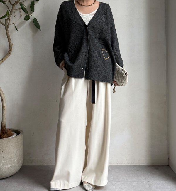  「【WEB限定】 刺繍ニットカーディガン」|カーディガン|