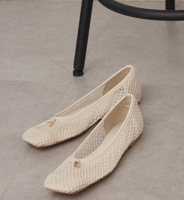  「【2.718】メッシュフラットシューズ」|その他|オフホワイト