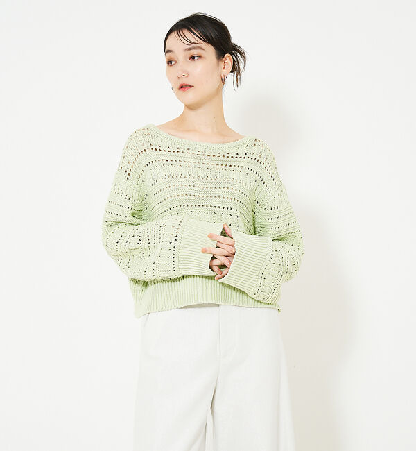 qualite「リンクスアイレットニット」|ニット・セーター|