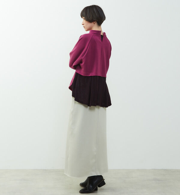 Soffitto「【nota della mano sinistra（ノータ デラ マノ シニストラ）】素材切替オフタートップス」|Tシャツ・カットソー|