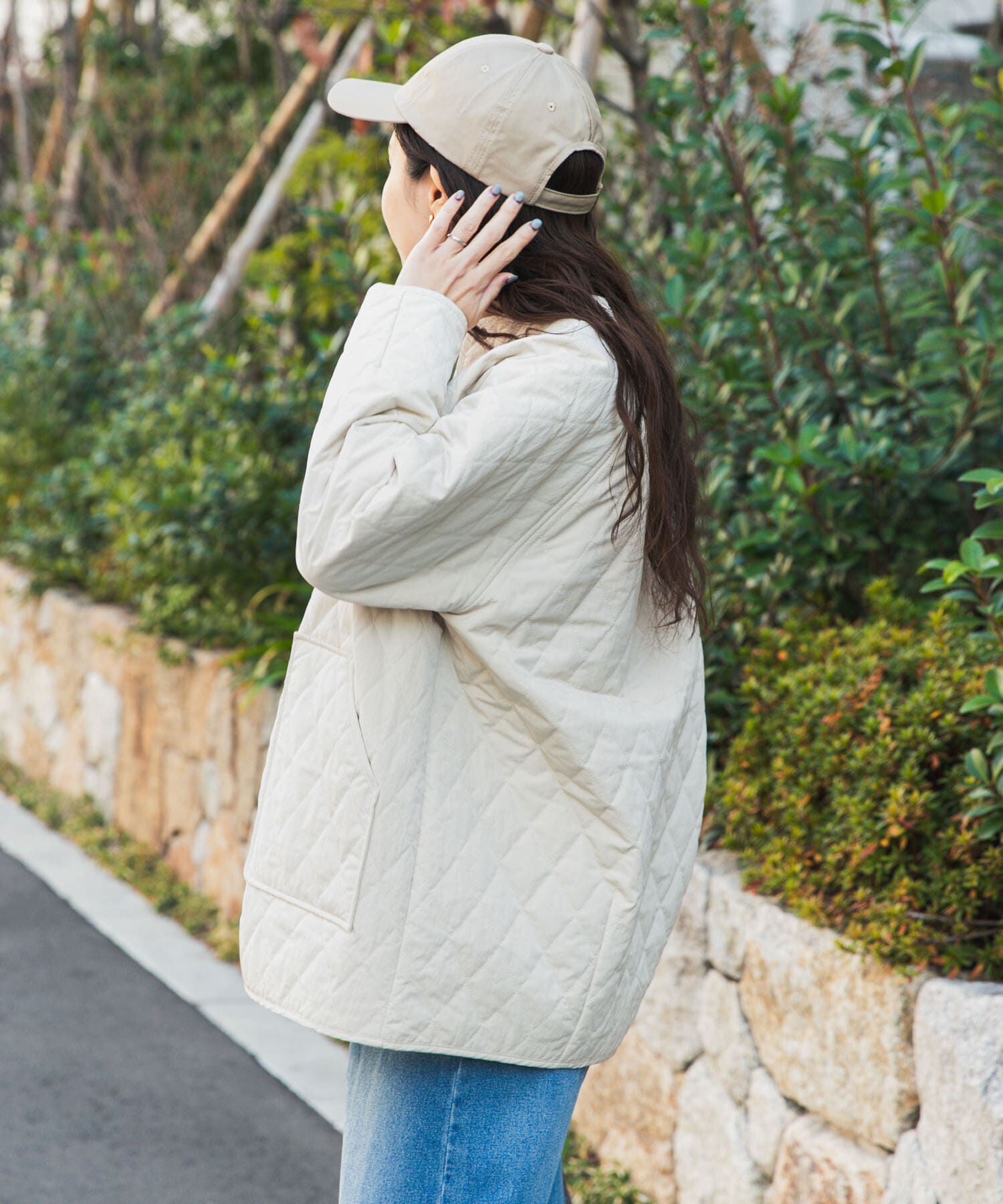 URBAN RESEARCH DOORS「『撥水』カポックキルトミドルジャケット」|ダウン|