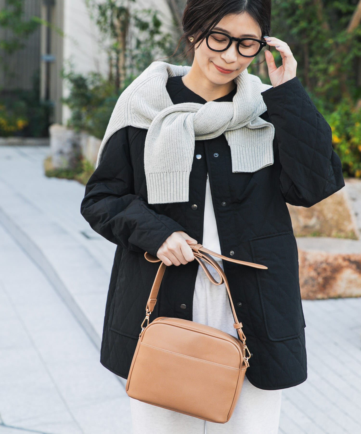 URBAN RESEARCH DOORS「『撥水』カポックキルトミドルジャケット」|ダウン|ブラック