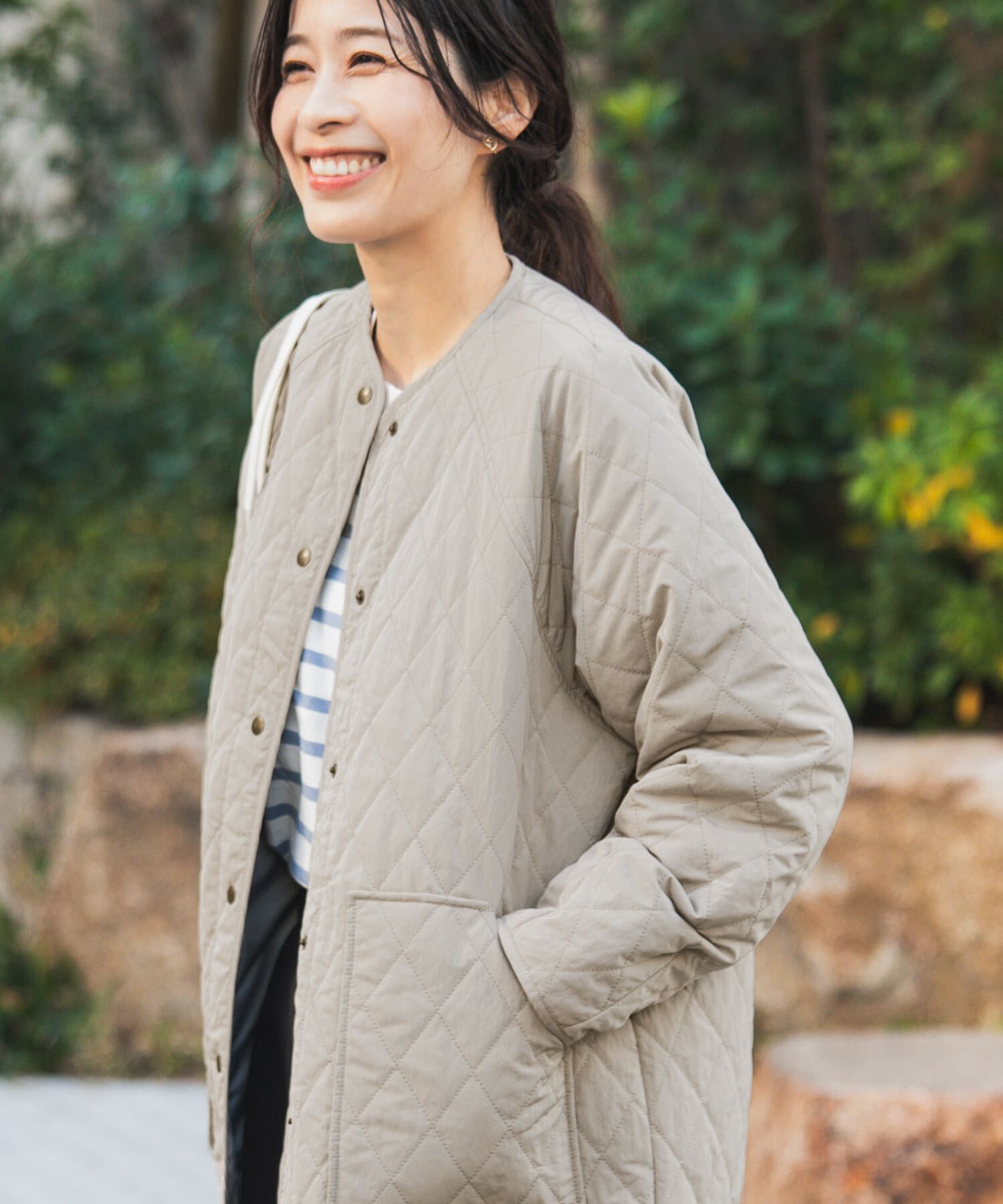 URBAN RESEARCH DOORS「『撥水』カポックキルトミドルジャケット」|ダウン|