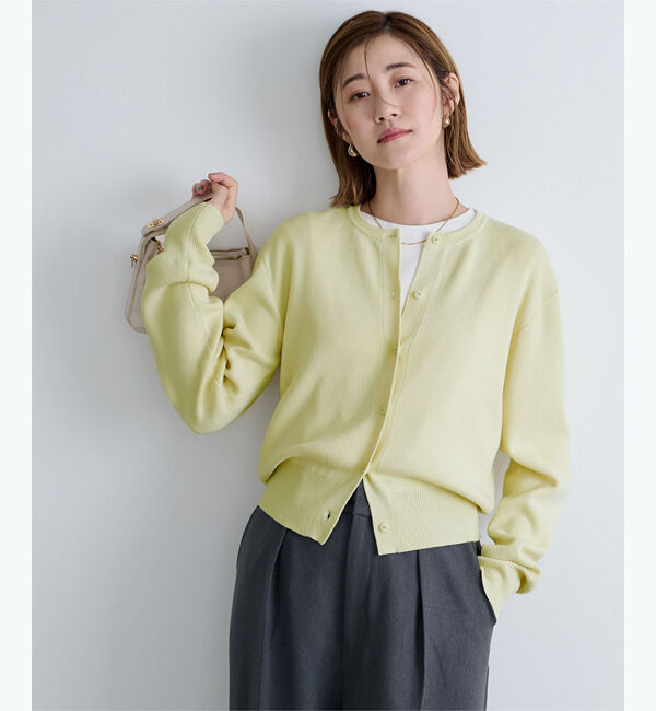 ur's「クルーネックベーシックニットカーディガン」|カーディガン|ペールグリーン
