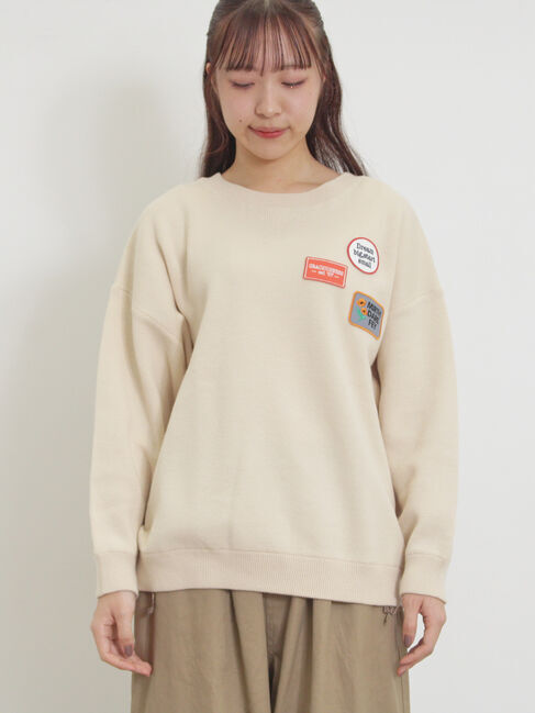 Samansa Mos2「ワッペン付スウェットライクニット」|ニット・セーター|