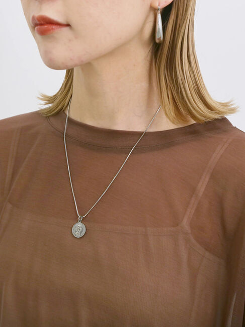 Samansa Mos2 blue「◎シアープルオーバー」|Tシャツ・カットソー|