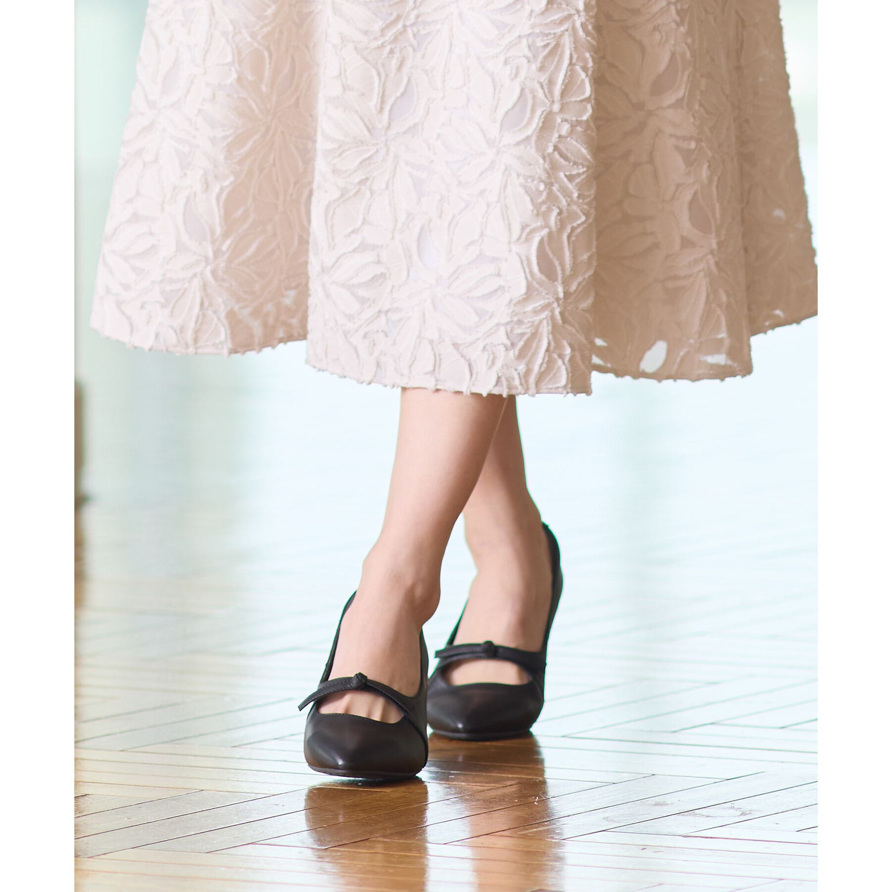 Reflect「【至福の履き心地／通勤にもぴったり◎】5cmヒールパンプス」|パンプス|ブラック(019)