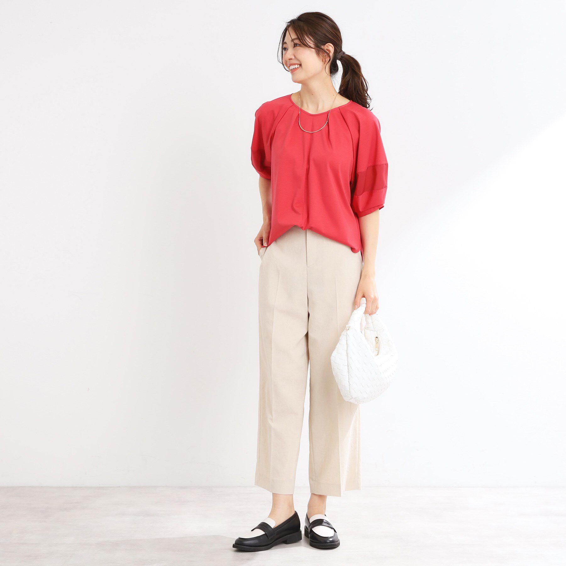 Reflect「【マシンウォッシュ可】キレイめラグランスリーブジャージ」|Tシャツ・カットソー|