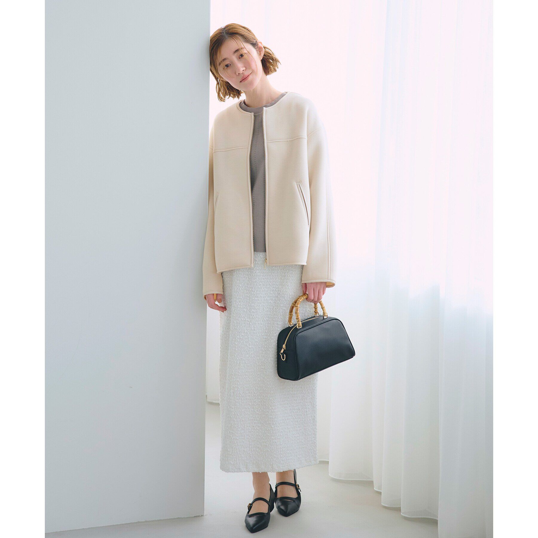 grove「【雑誌掲載】バンブーハンドル2WAYボストン」|ボストンバッグ|