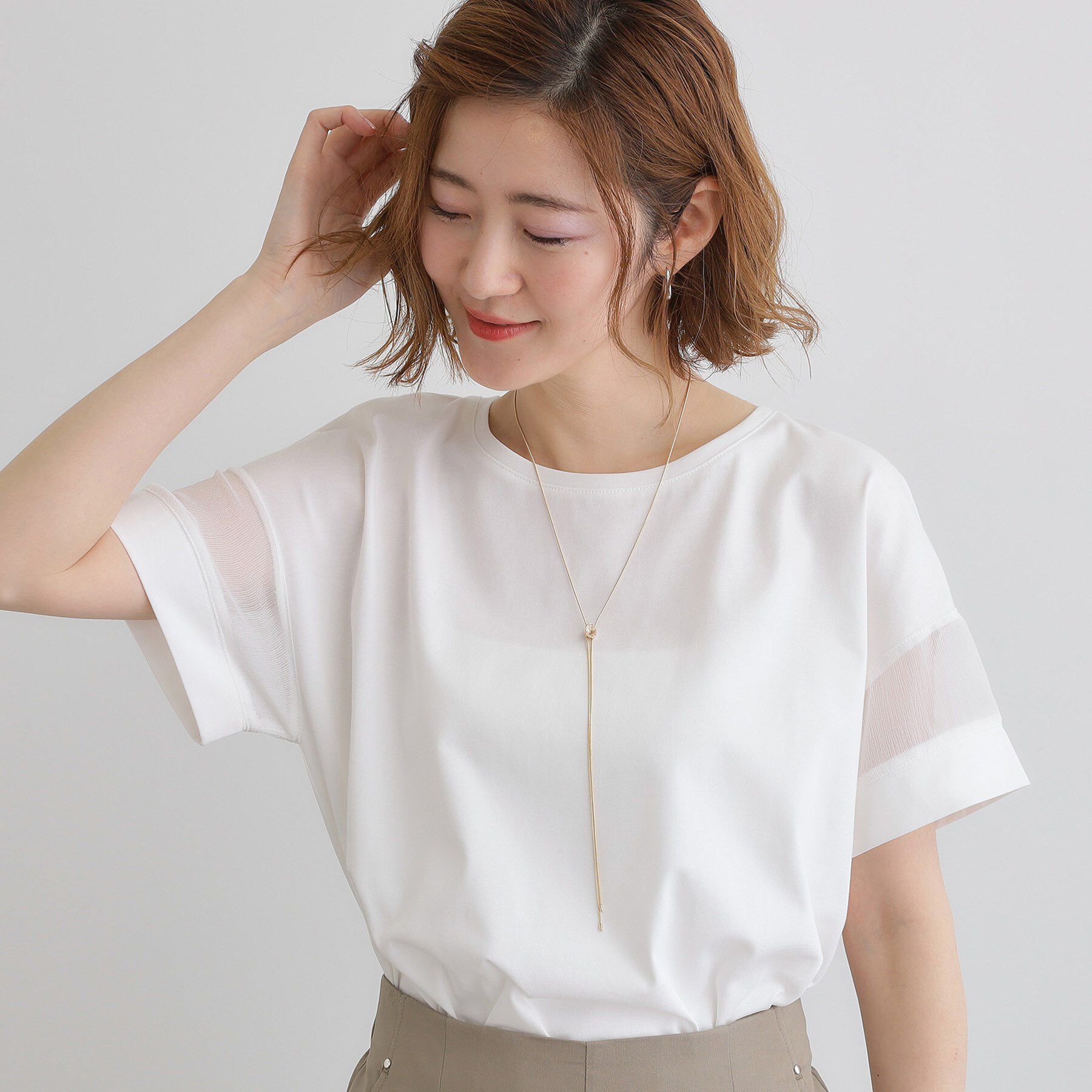 grove「クリアメタルスライドY字ネックレス」|ネックレス|