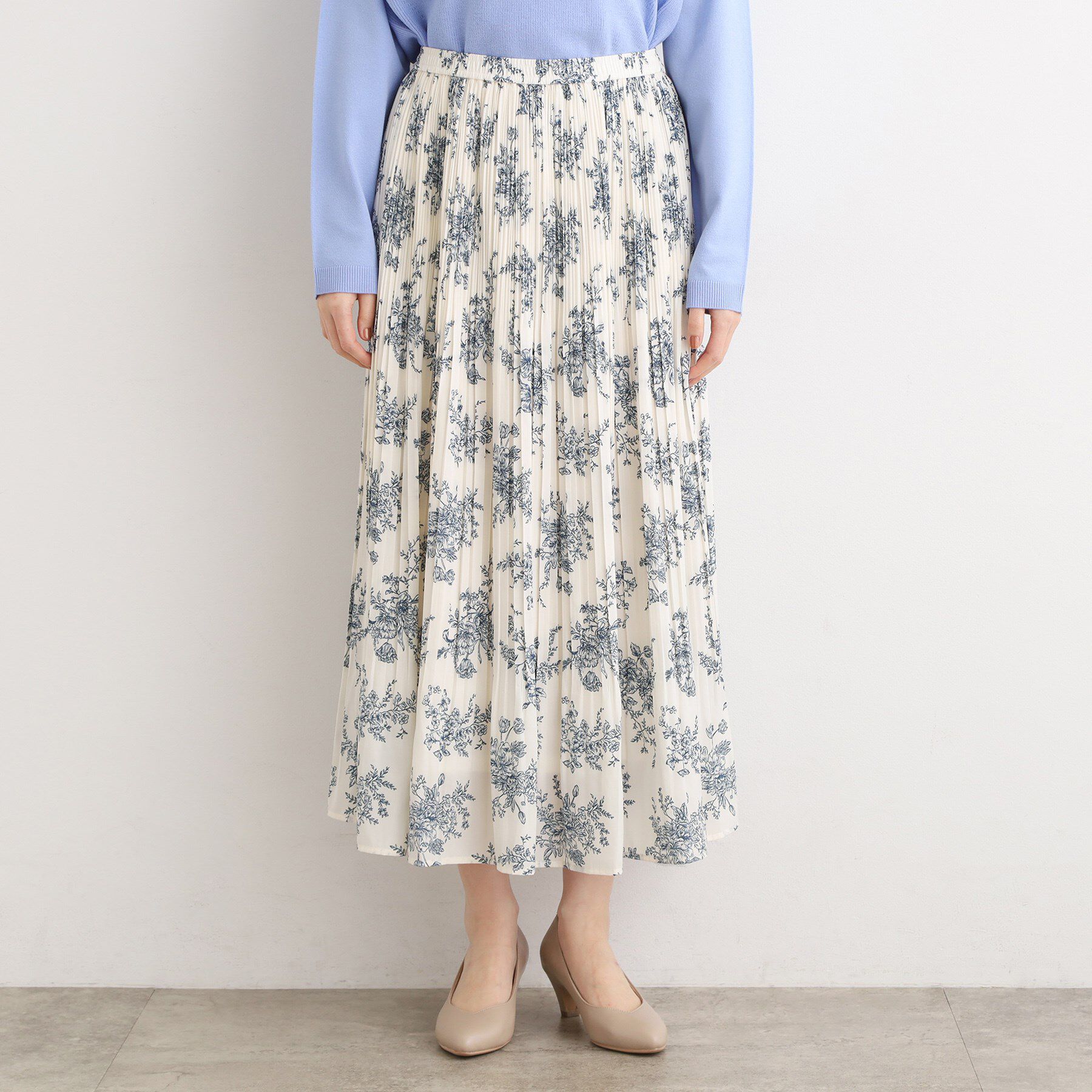 grove「【選べる着丈/ウエストゴム】ヴィンテージサテンプリーツスカート【手洗いOK】」|スカート|