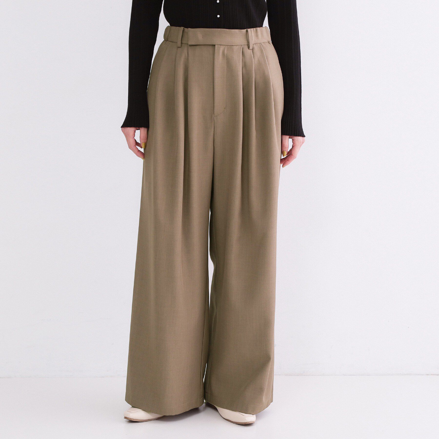 OPAQUE.CLIP「美脚ストレッチ イージータックワイドパンツ【洗濯機OK】」|その他|