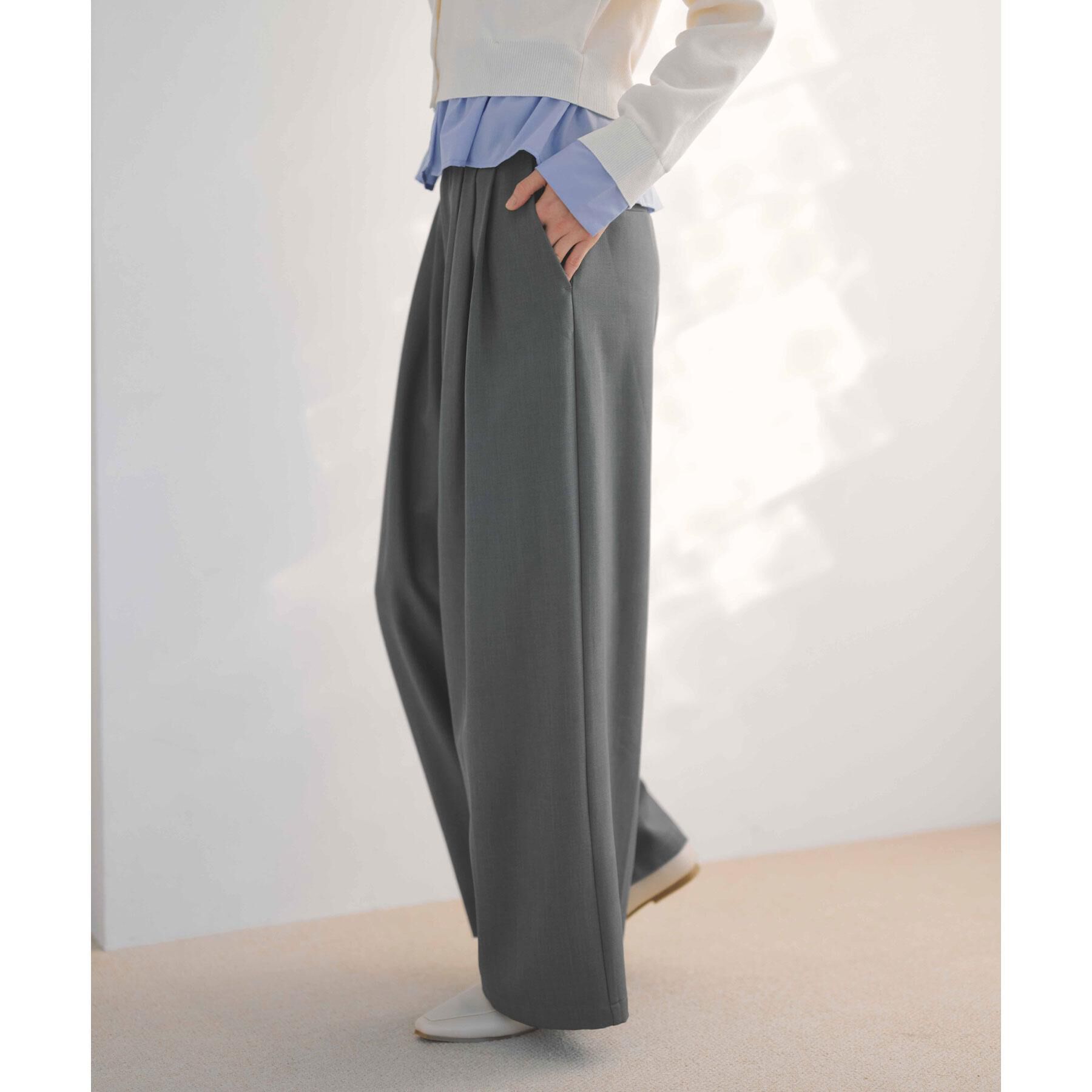OPAQUE.CLIP「美脚ストレッチ イージータックワイドパンツ【洗濯機OK】」|その他|