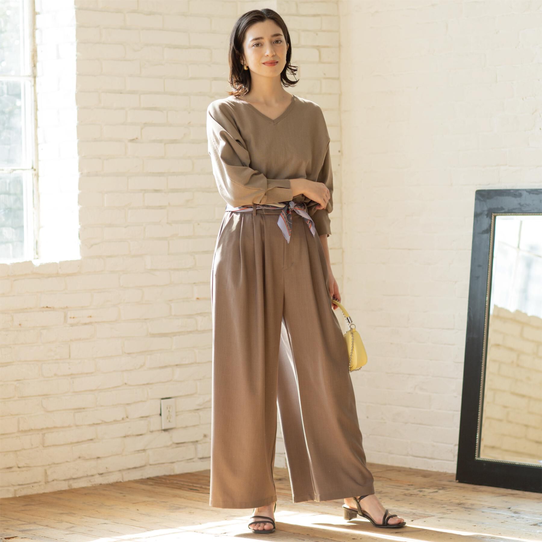 OPAQUE.CLIP「美脚ストレッチ イージータックワイドパンツ【洗濯機OK】」|その他|