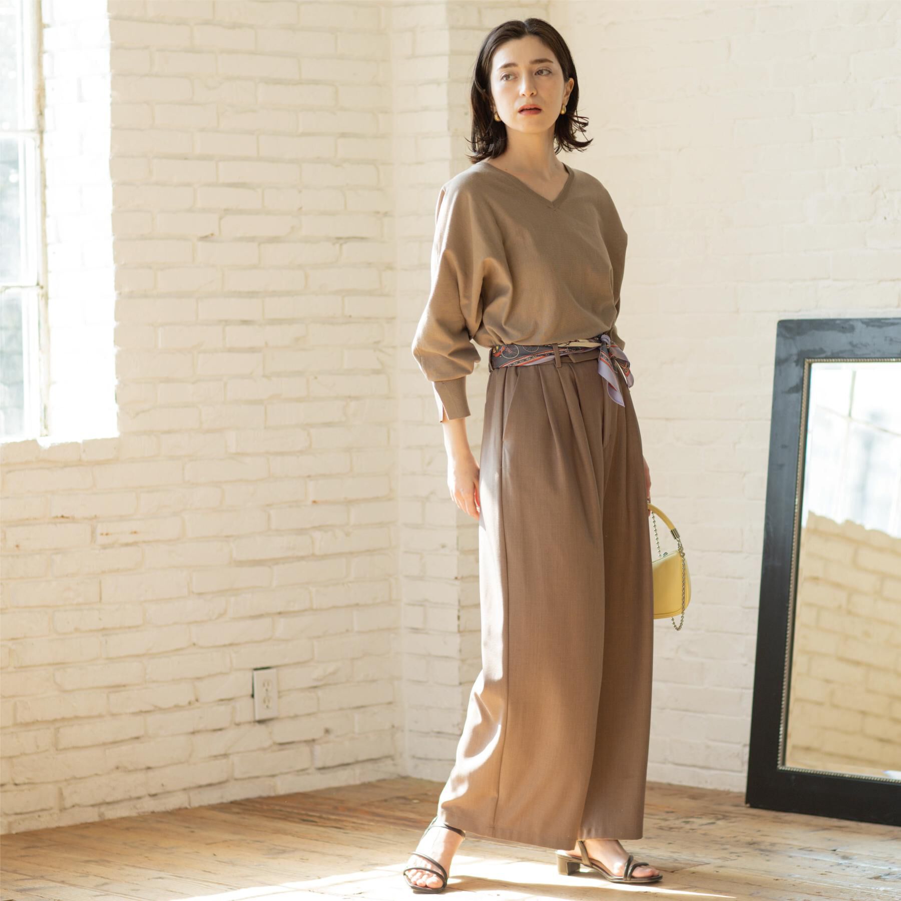 OPAQUE.CLIP「美脚ストレッチ イージータックワイドパンツ【洗濯機OK】」|その他|