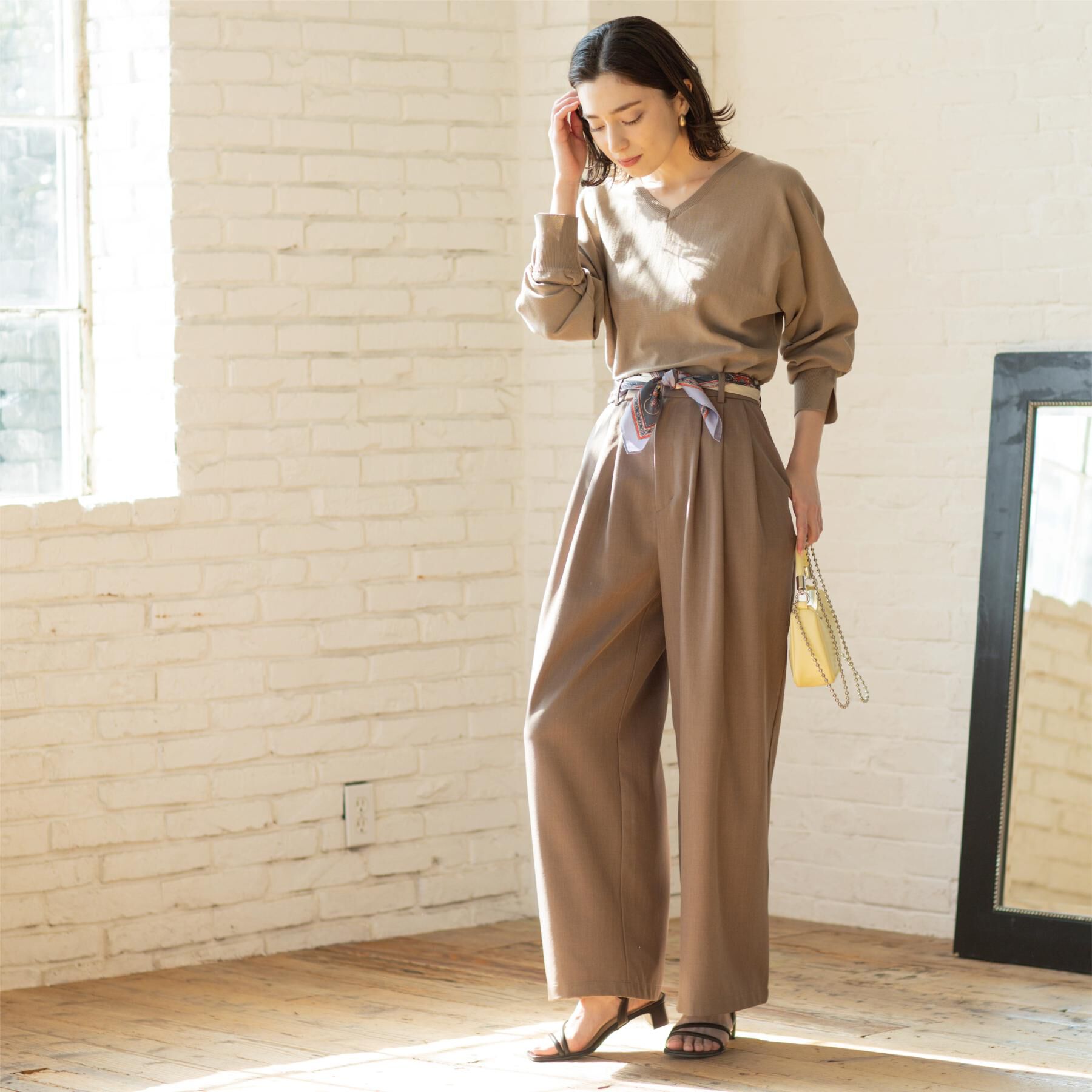 OPAQUE.CLIP「美脚ストレッチ イージータックワイドパンツ【洗濯機OK】」|その他|