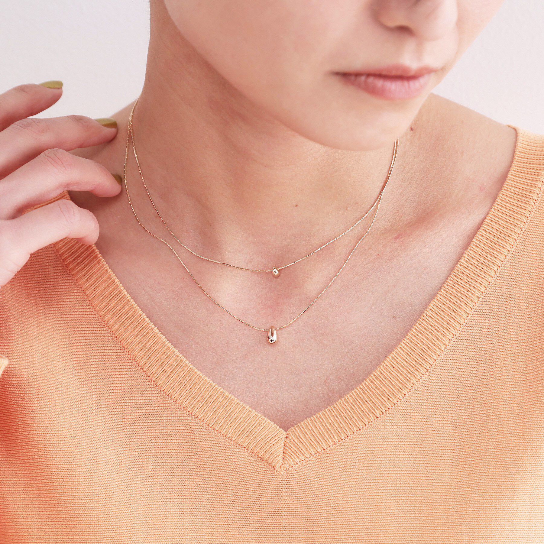 OPAQUE.CLIP「しずく2連ネックレス」|ネックレス|