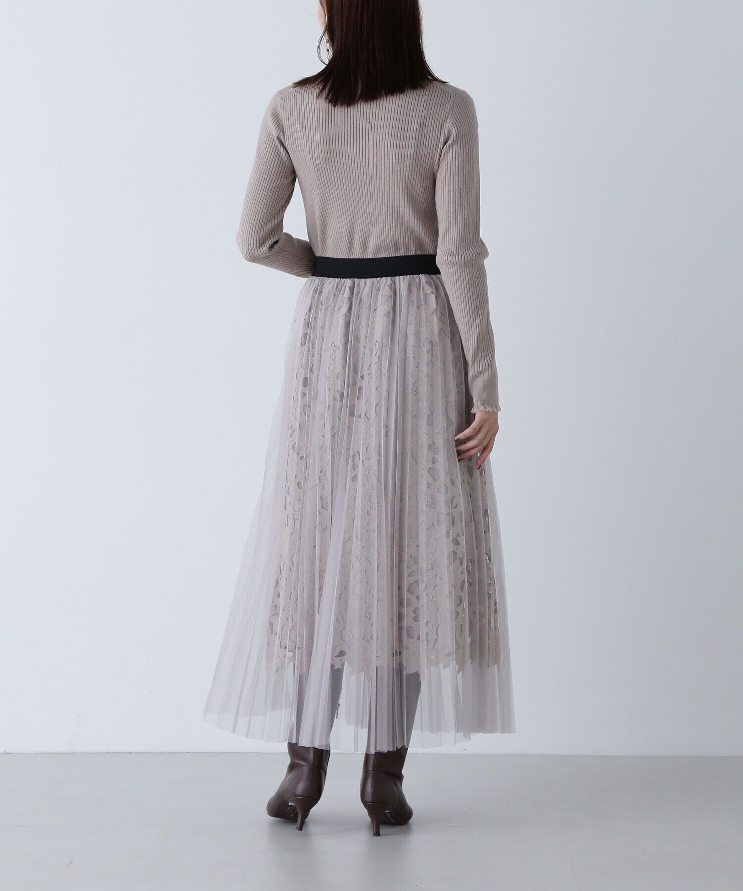  「レースレイヤードチュールスカート」|スカート|