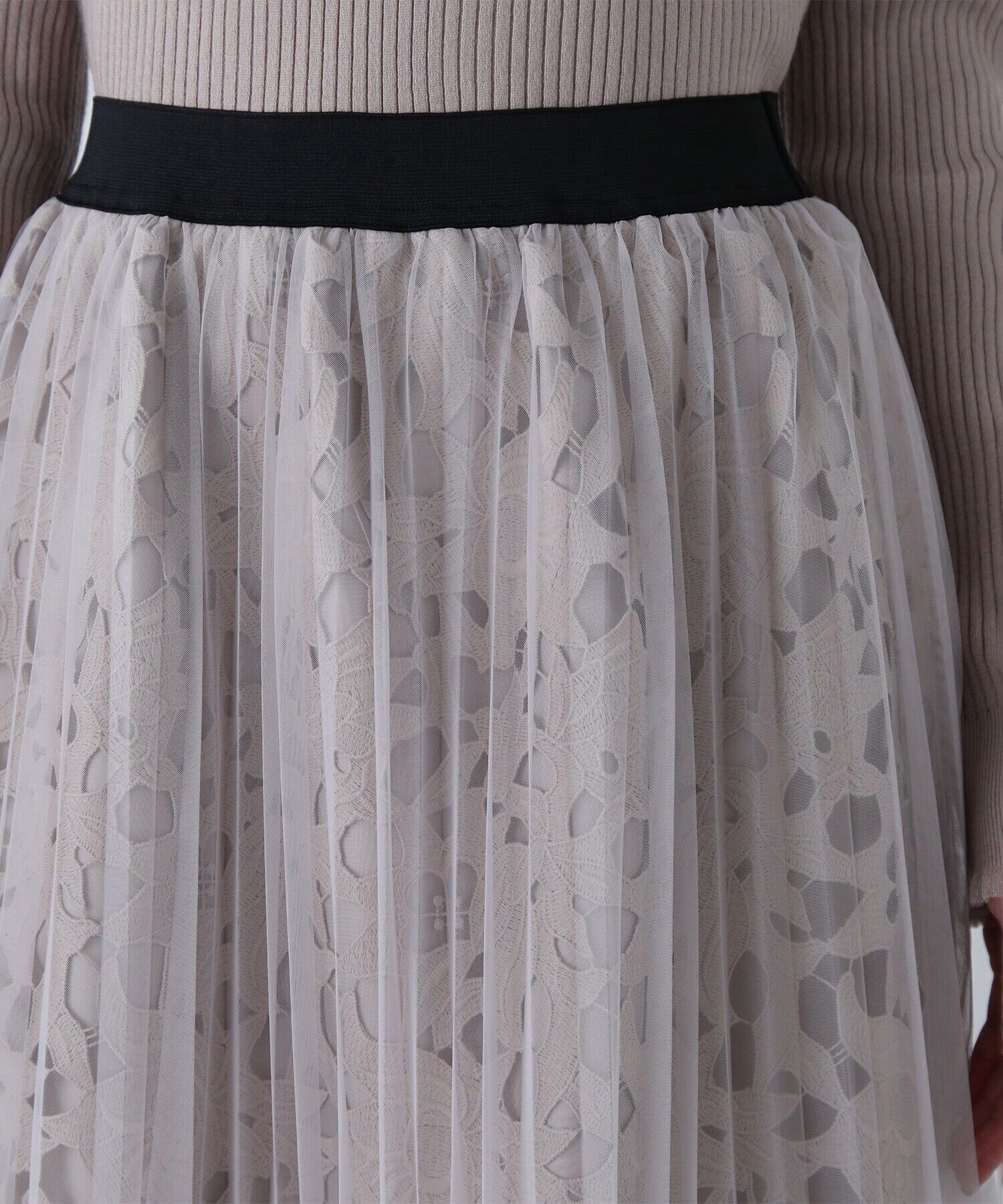  「レースレイヤードチュールスカート」|スカート|