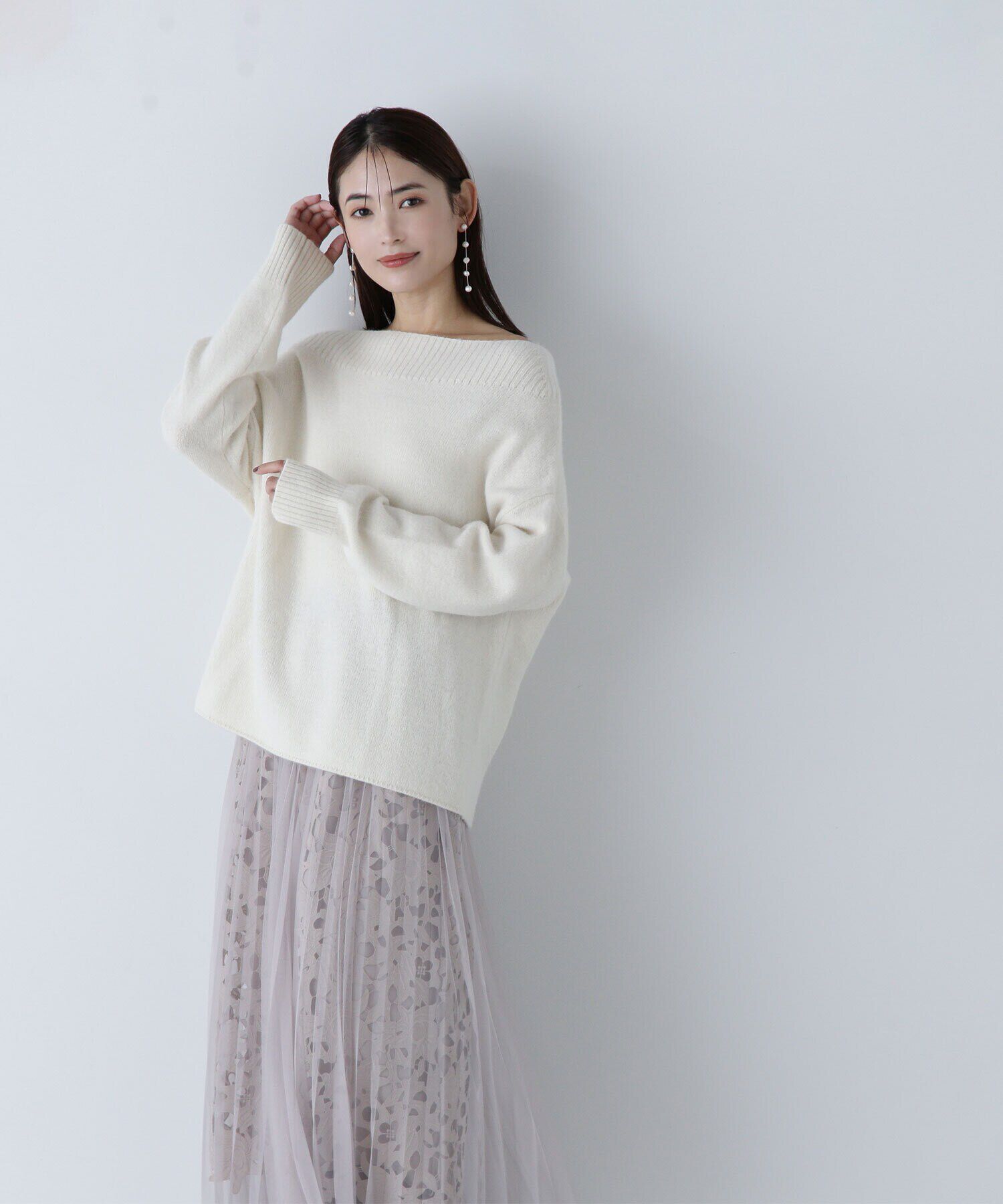  「レースレイヤードチュールスカート」|スカート|