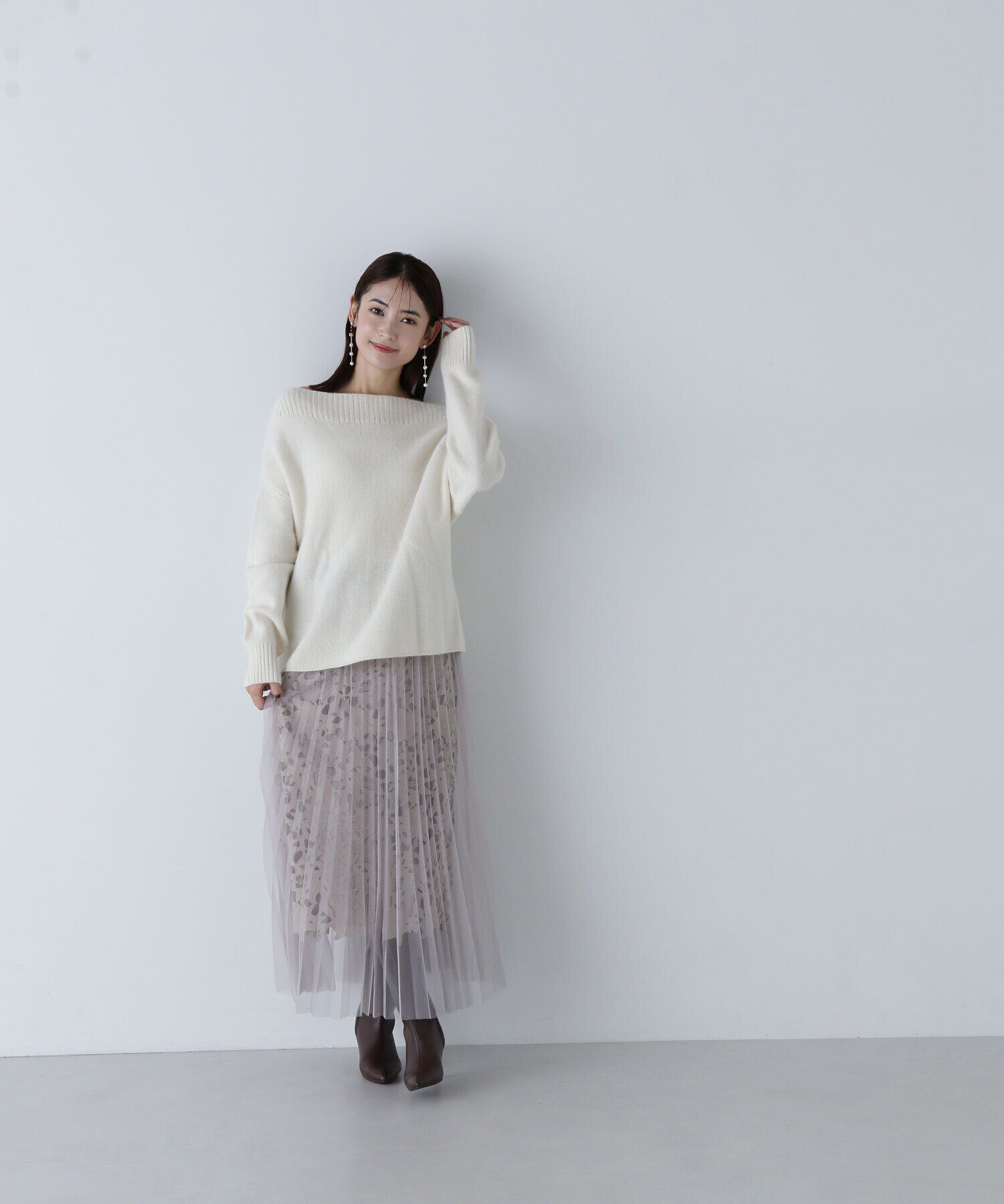  「レースレイヤードチュールスカート」|スカート|