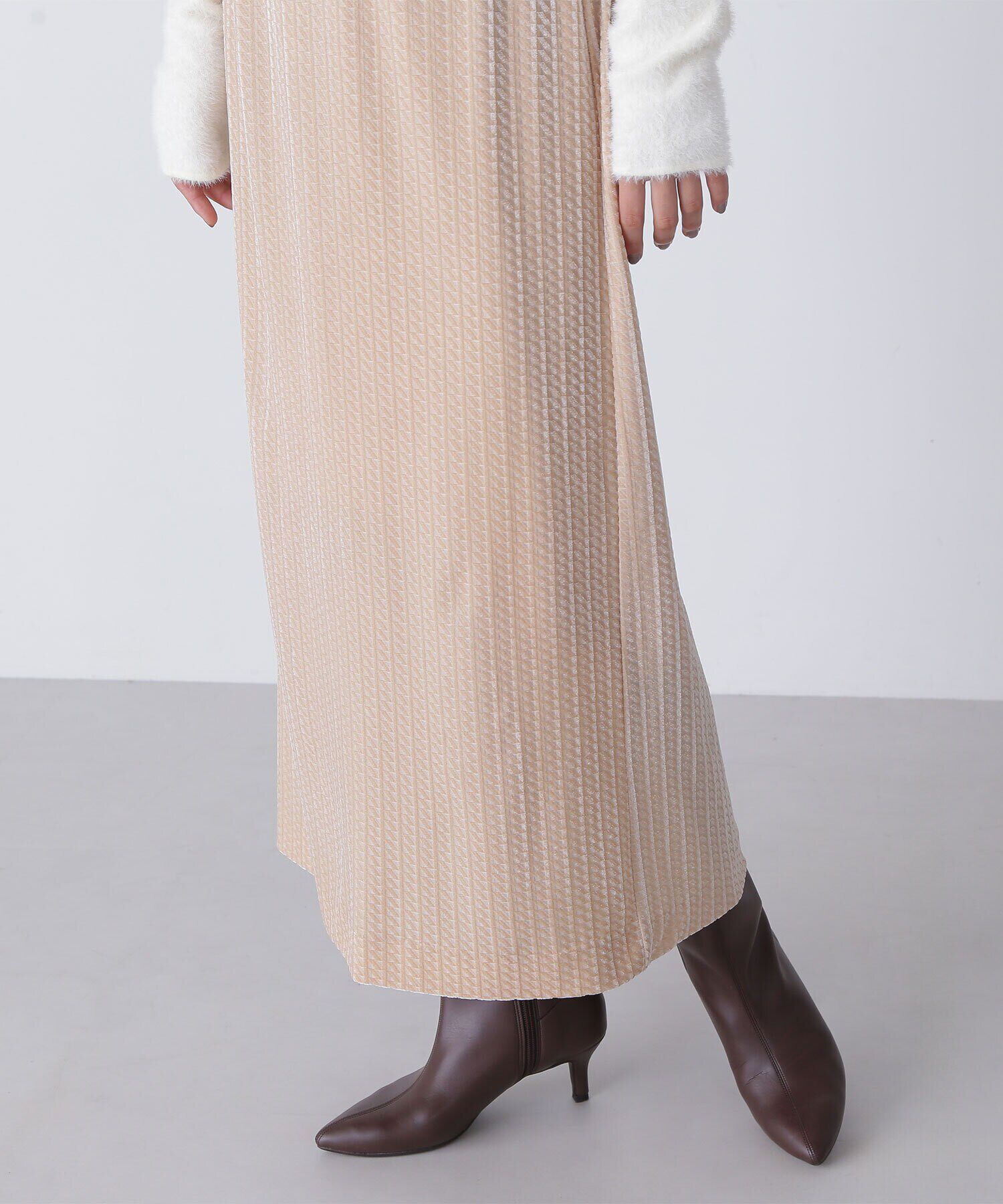  「ベロアジャガードナロースカート」|スカート|