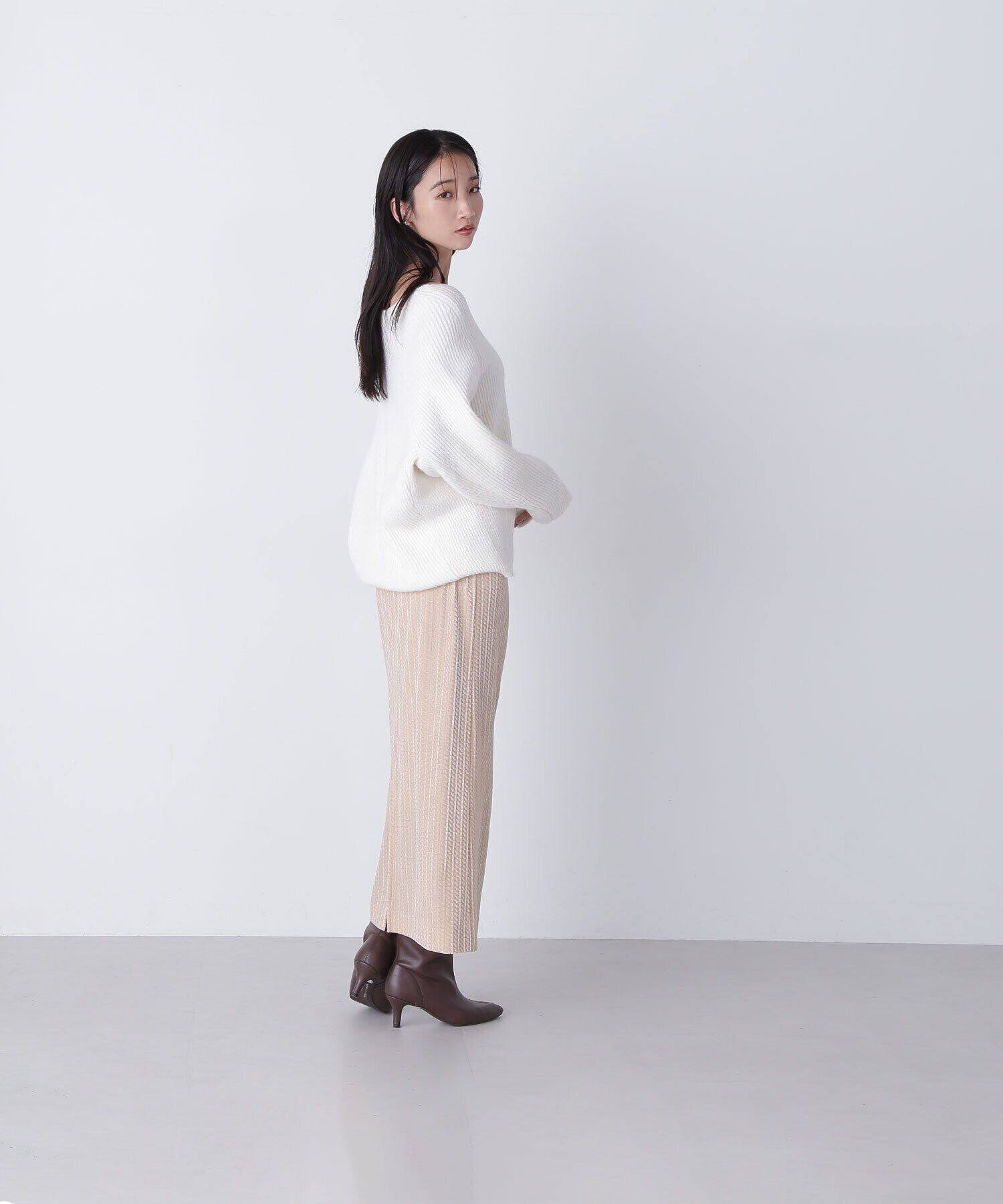  「ベロアジャガードナロースカート」|スカート|