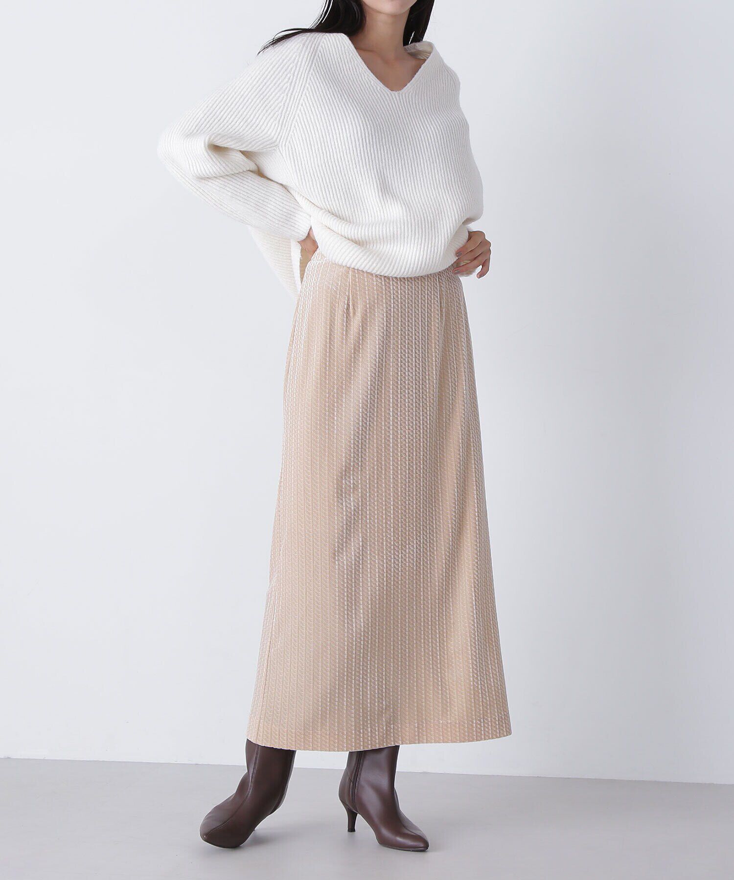  「ベロアジャガードナロースカート」|スカート|