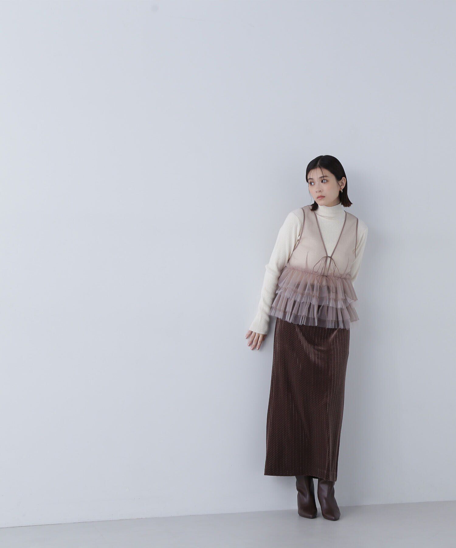  「ベロアジャガードナロースカート」|スカート|