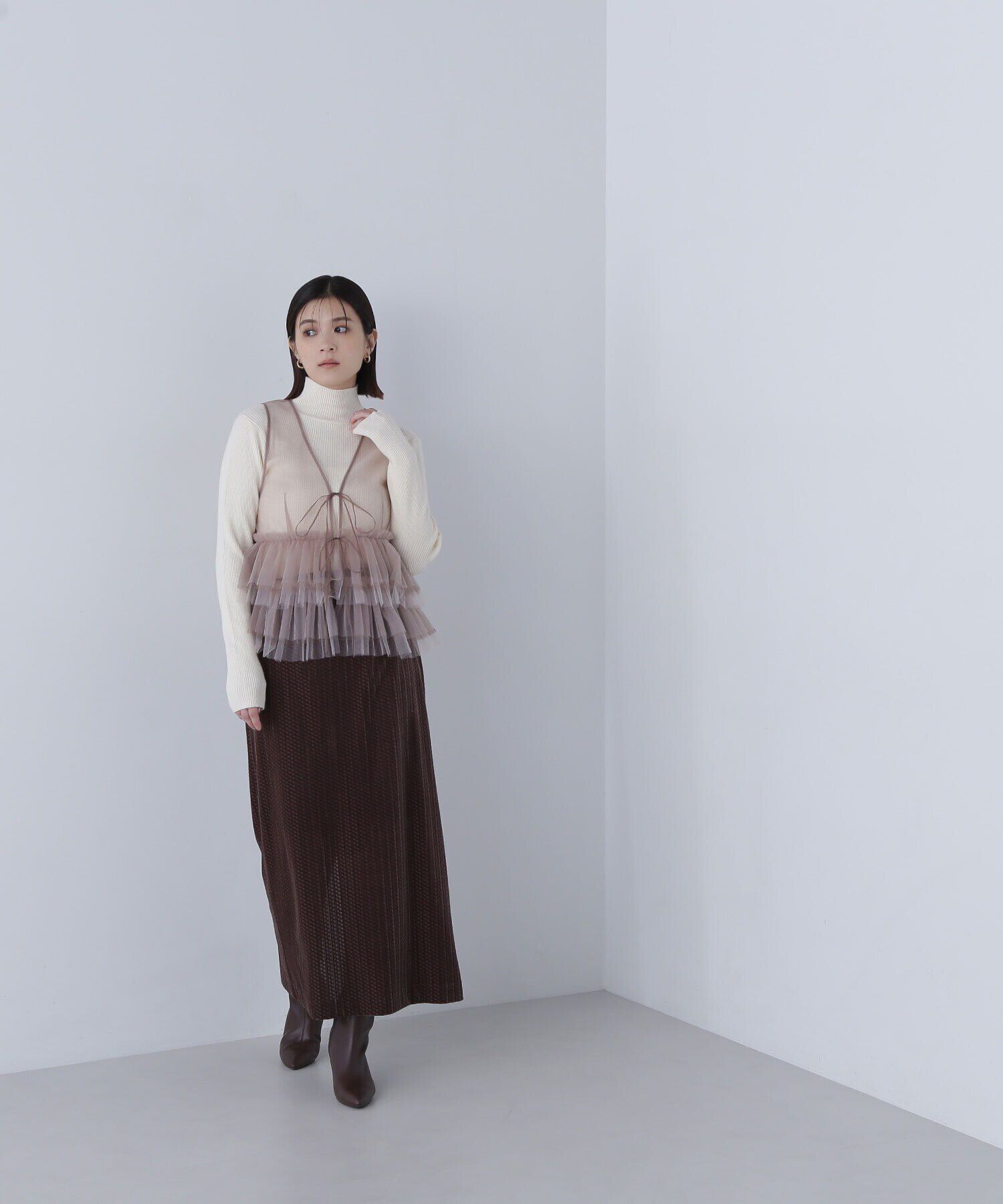  「ベロアジャガードナロースカート」|スカート|