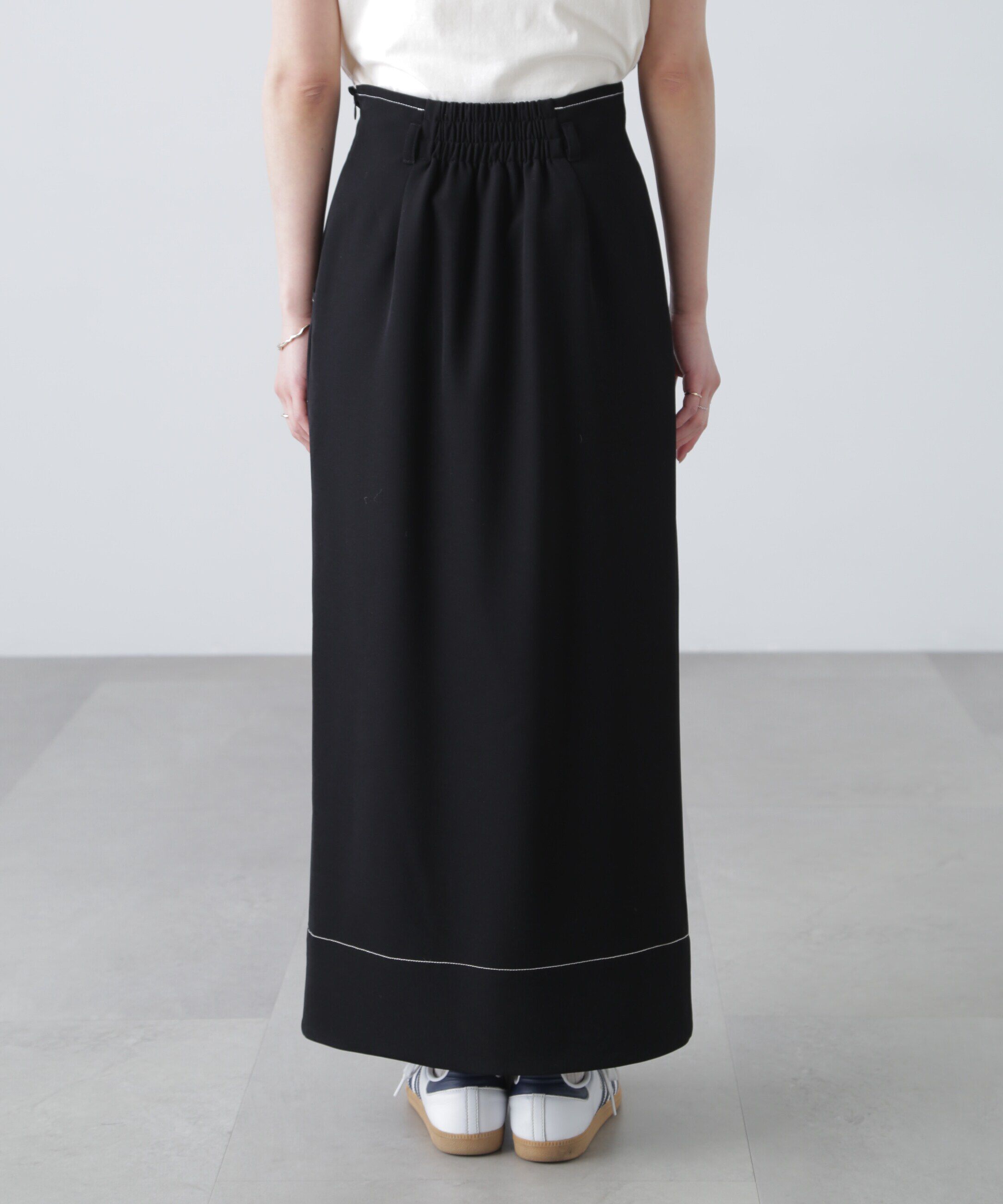  「配色ステッチハイウエストナロースカート」|スカート|