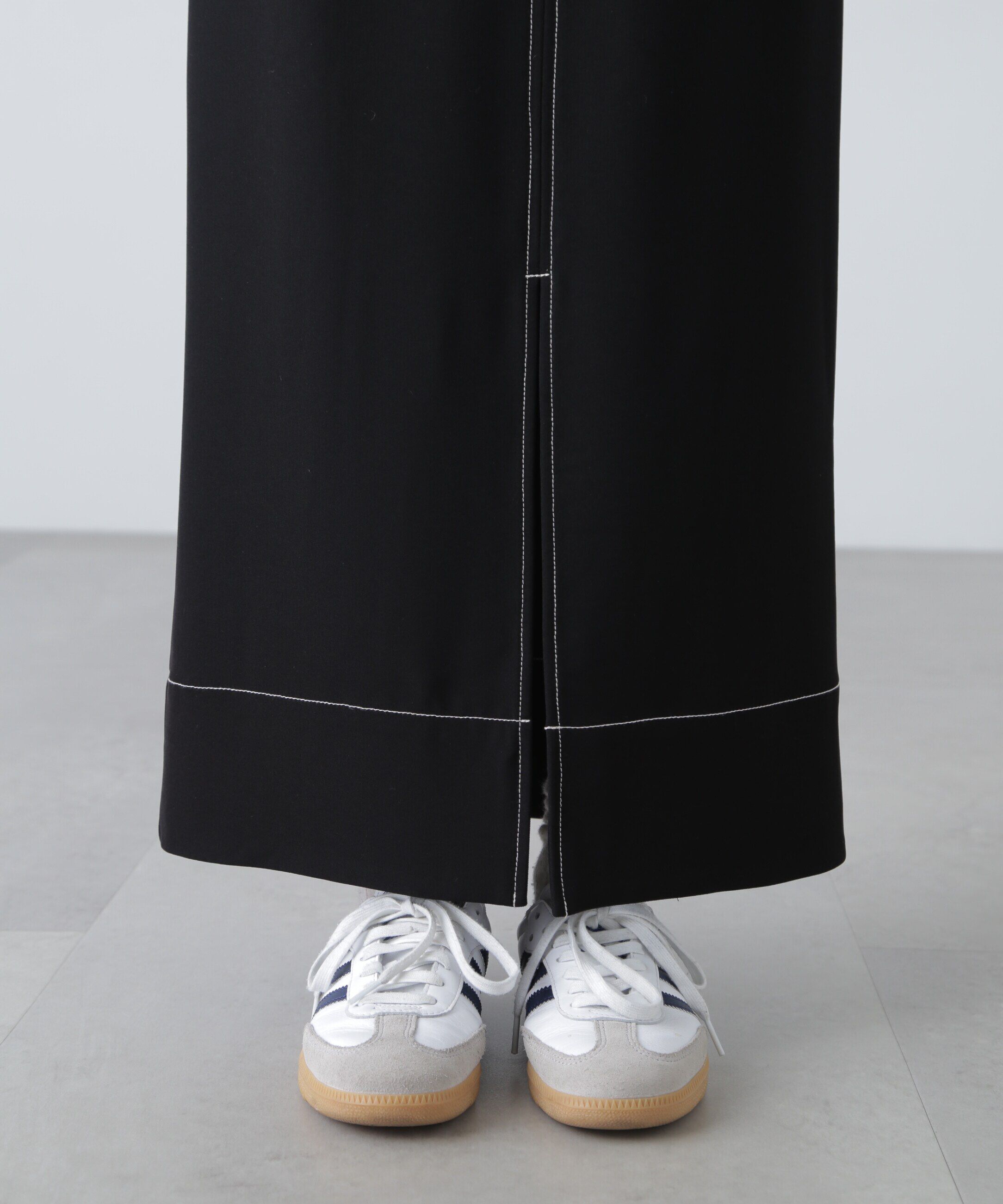  「配色ステッチハイウエストナロースカート」|スカート|