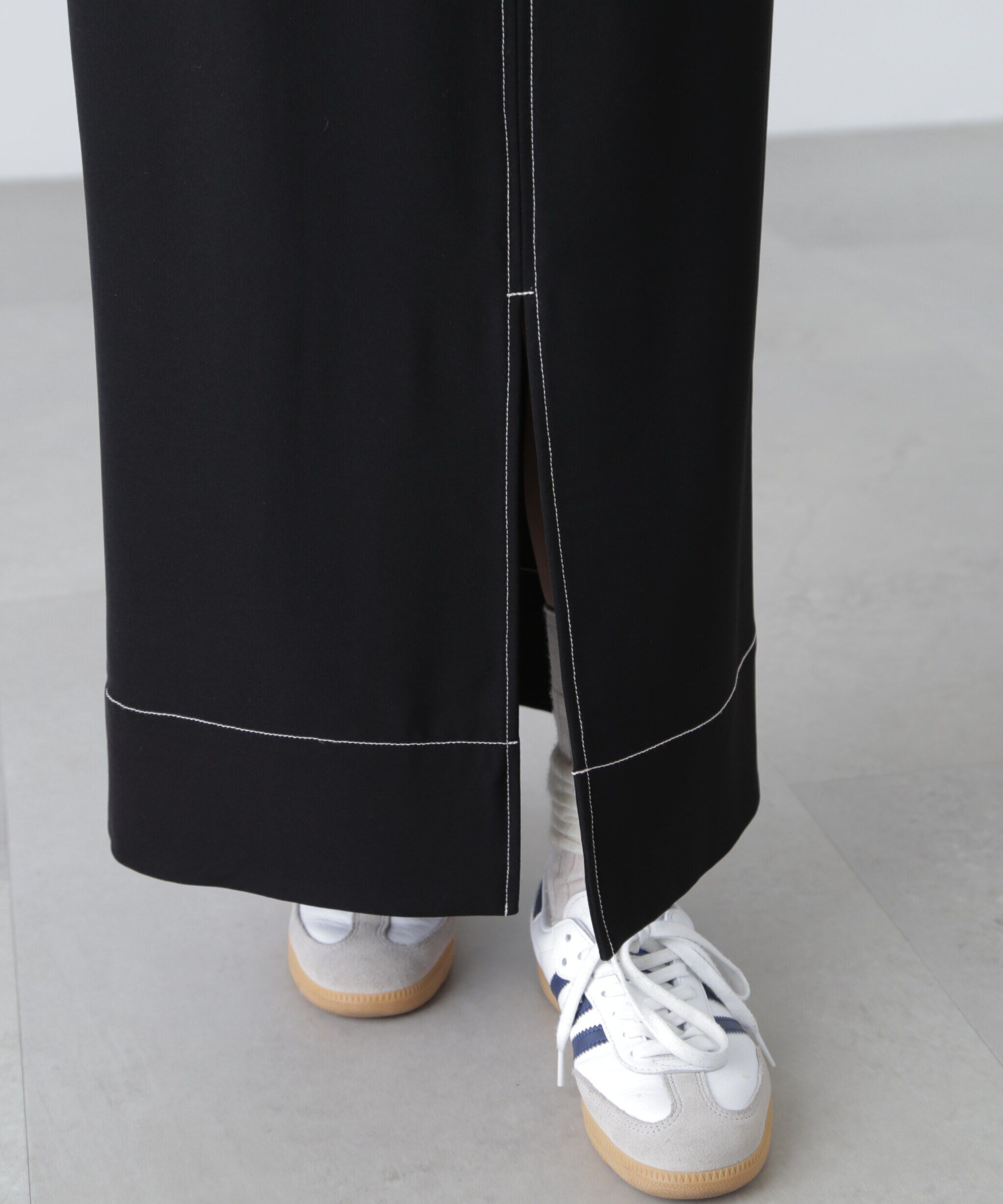  「配色ステッチハイウエストナロースカート」|スカート|