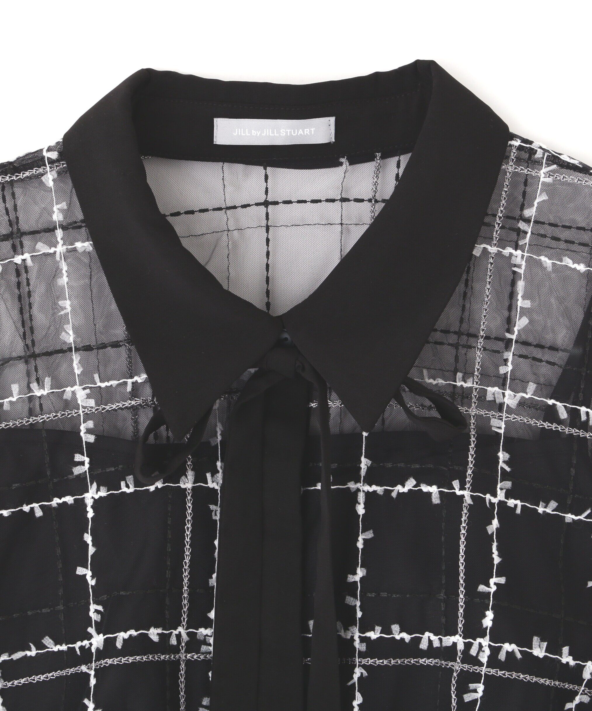  「◇シアーチェックショート丈ブラウス」|シャツ・ブラウス|