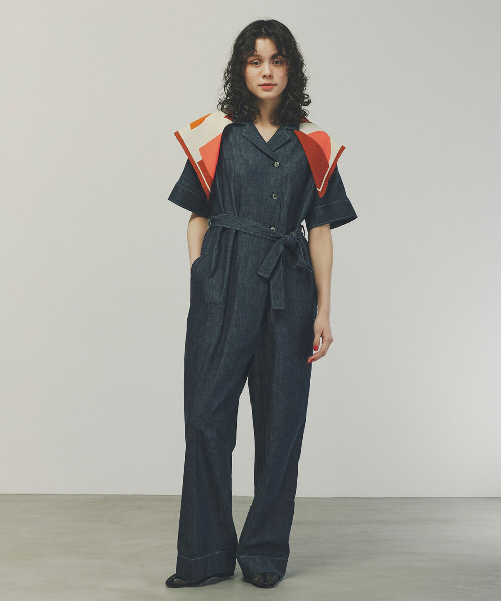  「◆ライトオンスデニムオールインワン」|ワンピース|ネイビー