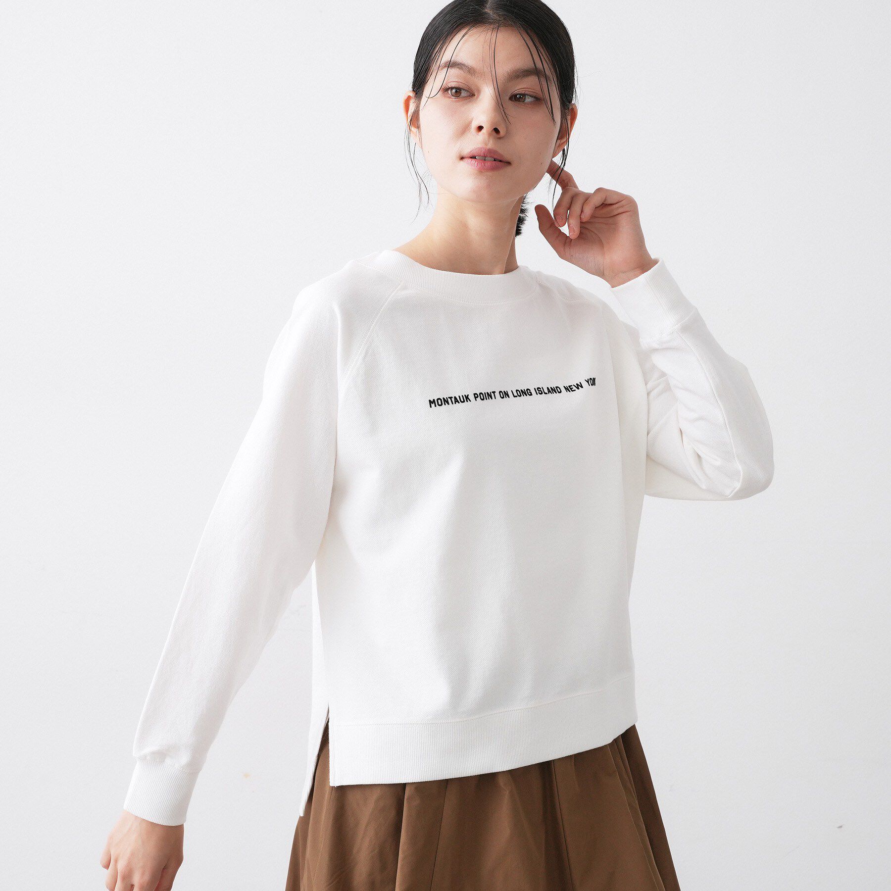 Dessin「【洗える】ラグラン切り替えミニロゴカットソー」|Tシャツ・カットソー|