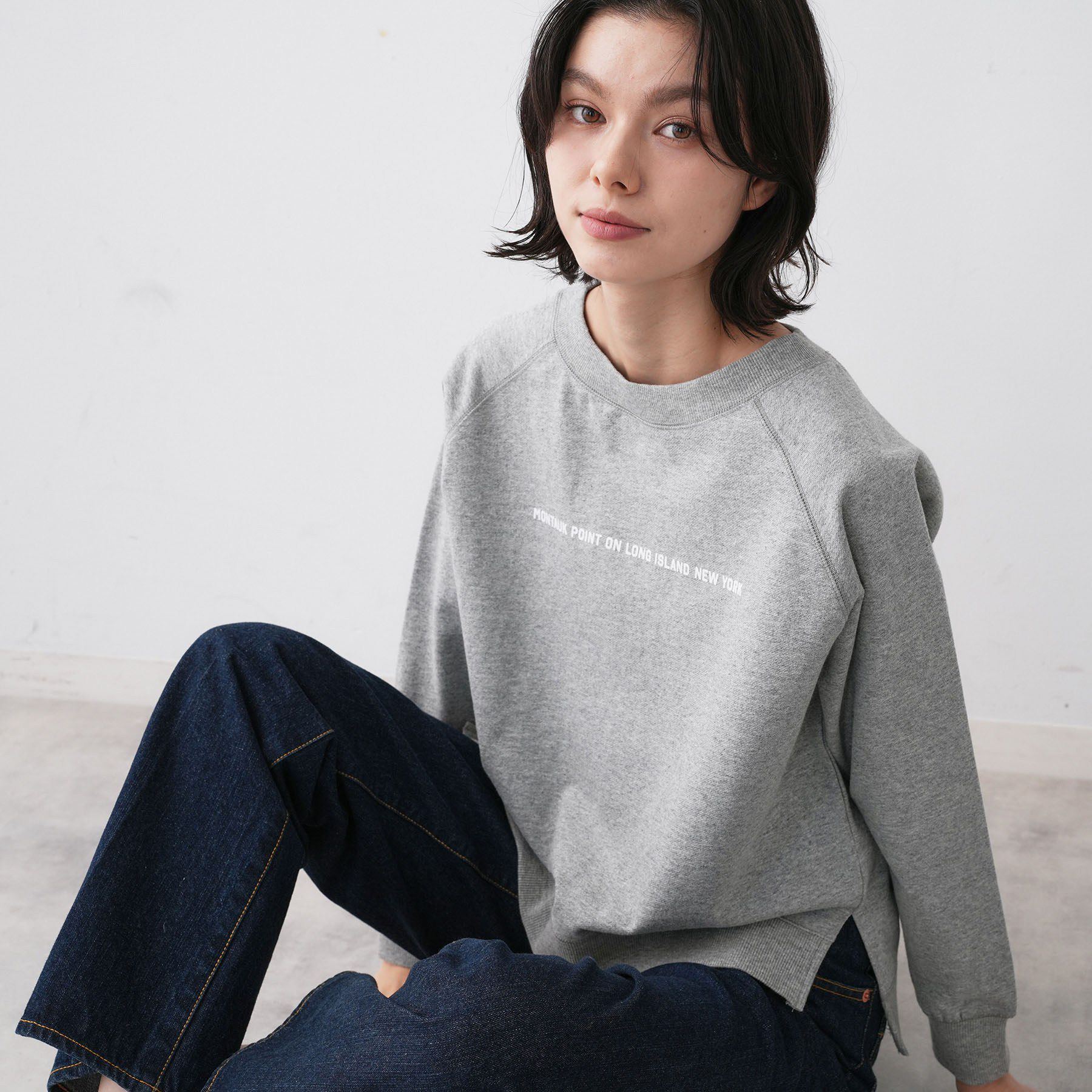 Dessin「【洗える】ラグラン切り替えミニロゴカットソー」|Tシャツ・カットソー|グレー(012)