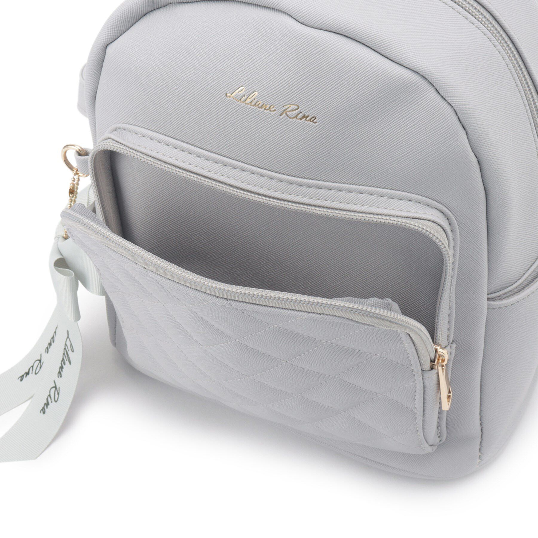 Ober Tashe「リボンチャーム付キルティングミニリュック」|リュック|