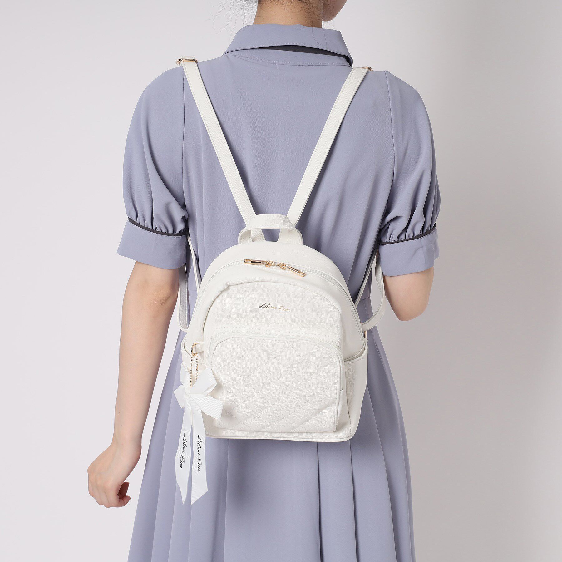 Ober Tashe「リボンチャーム付キルティングミニリュック」|リュック|