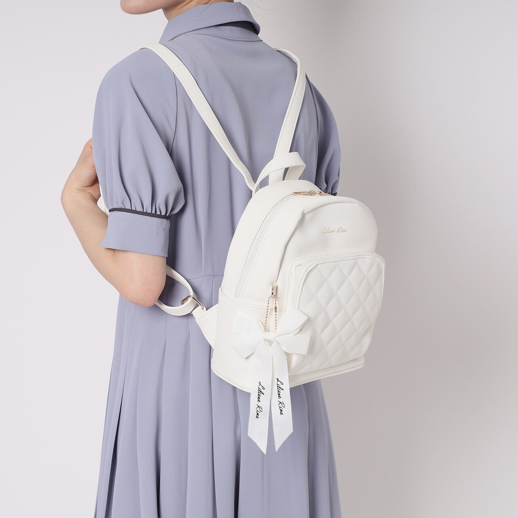 Ober Tashe「リボンチャーム付キルティングミニリュック」|リュック|