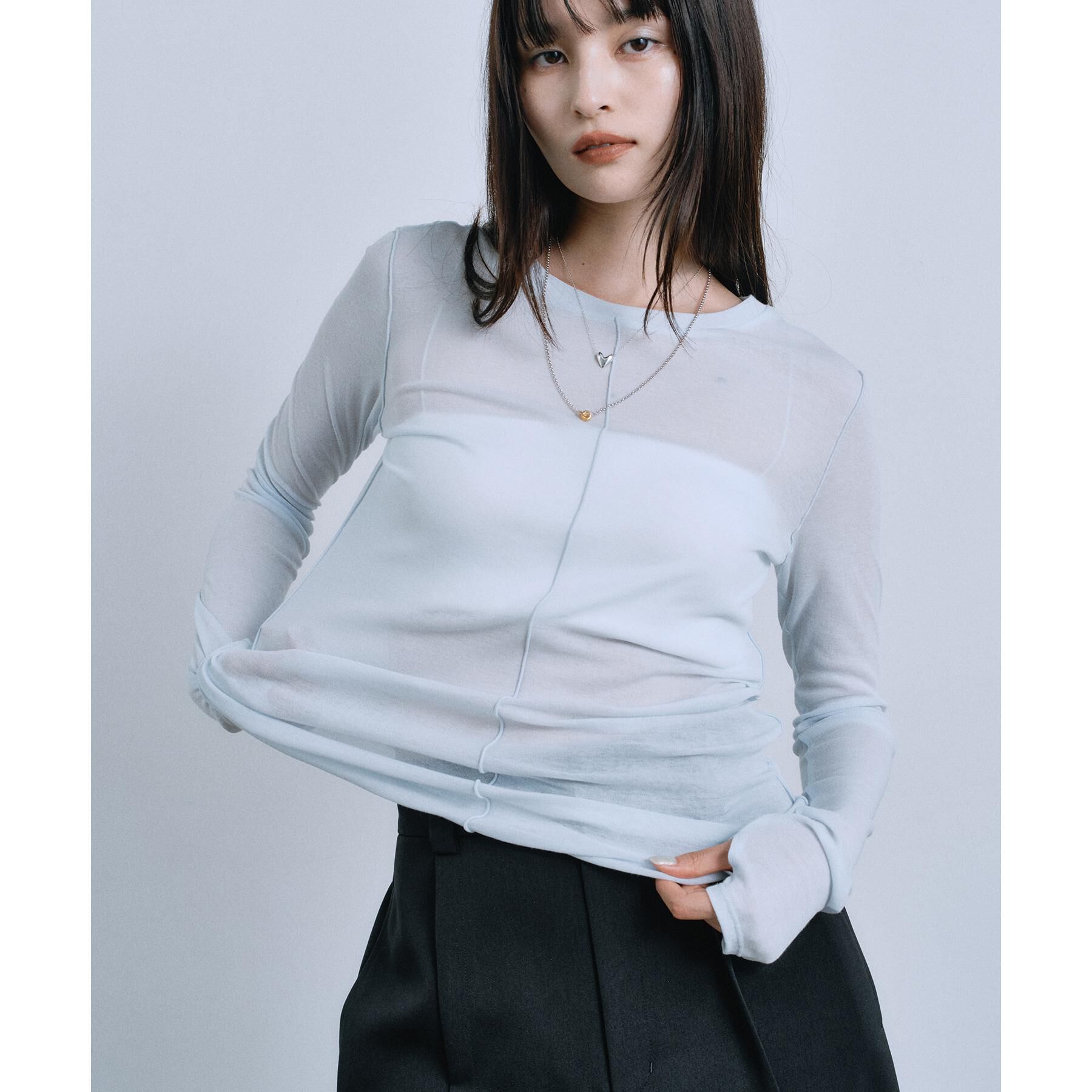 CODE A「sheer basic tee」|Tシャツ・カットソー|ブルー(091)