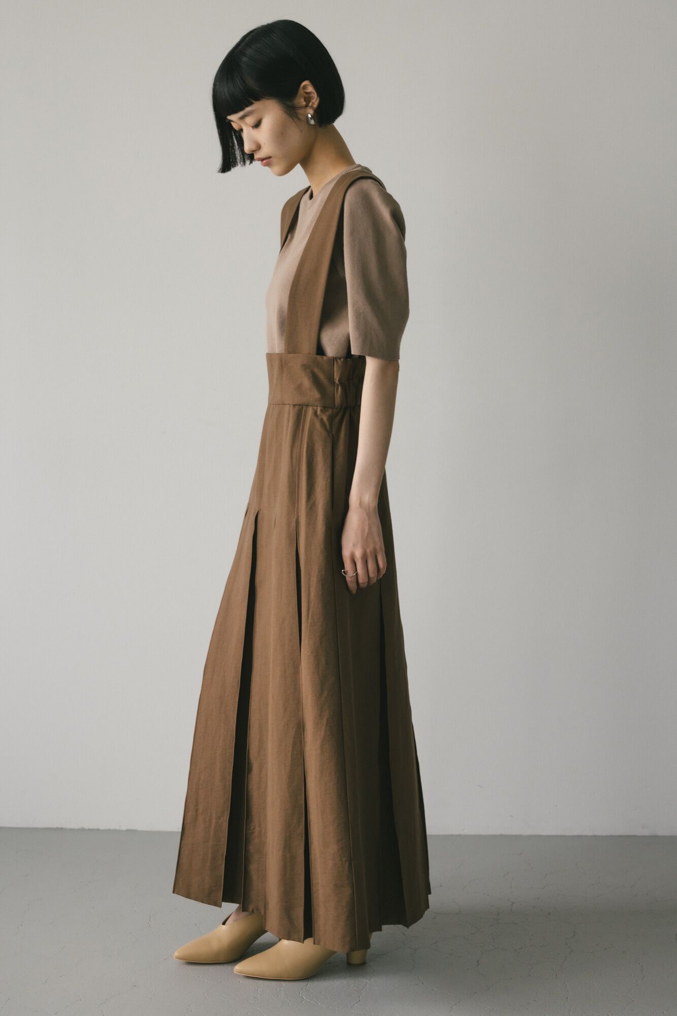 STYLEMIXER「ボックスタックサスペンダースカート」|スカート|