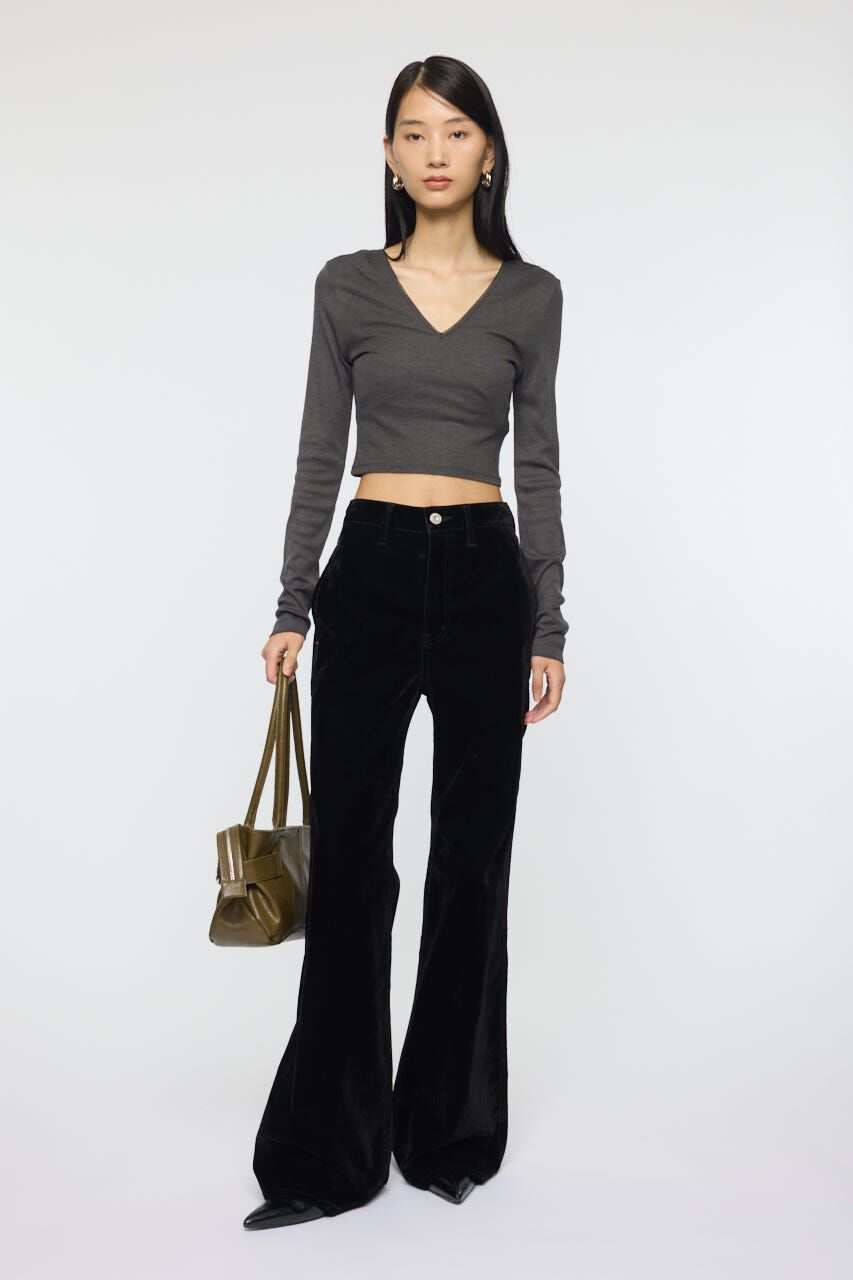 MOUSSY「VELVET LONG LEG フレア」|デニム|